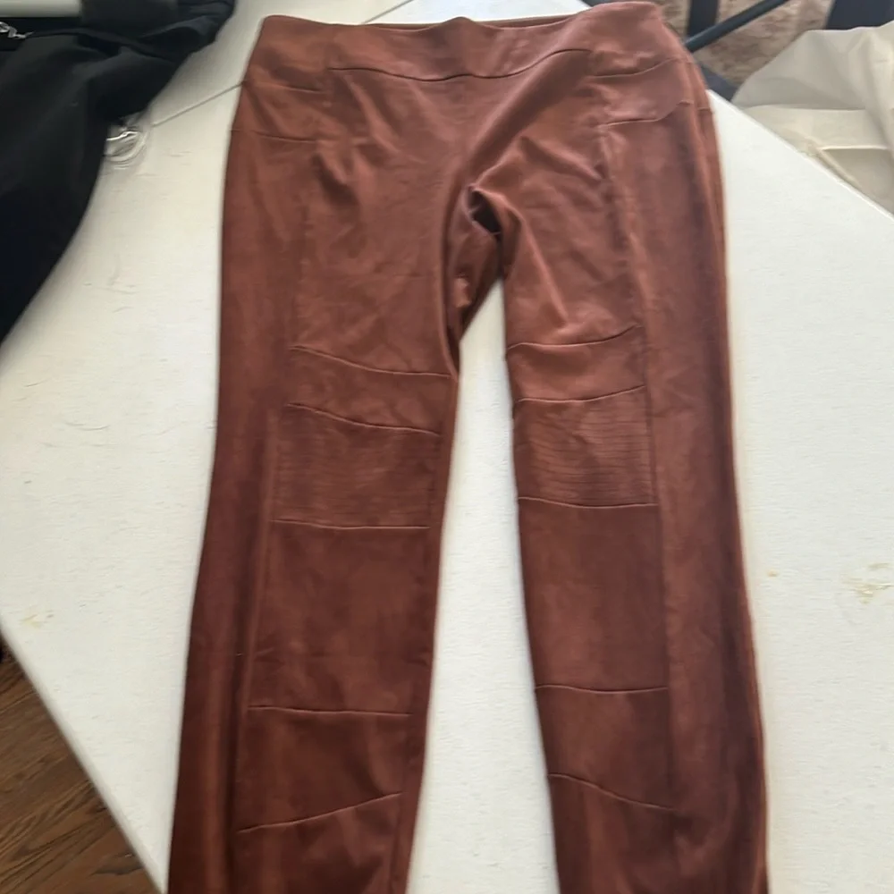 NWOT Sundance faux suede brown lux leggings - Picture 5 of 9